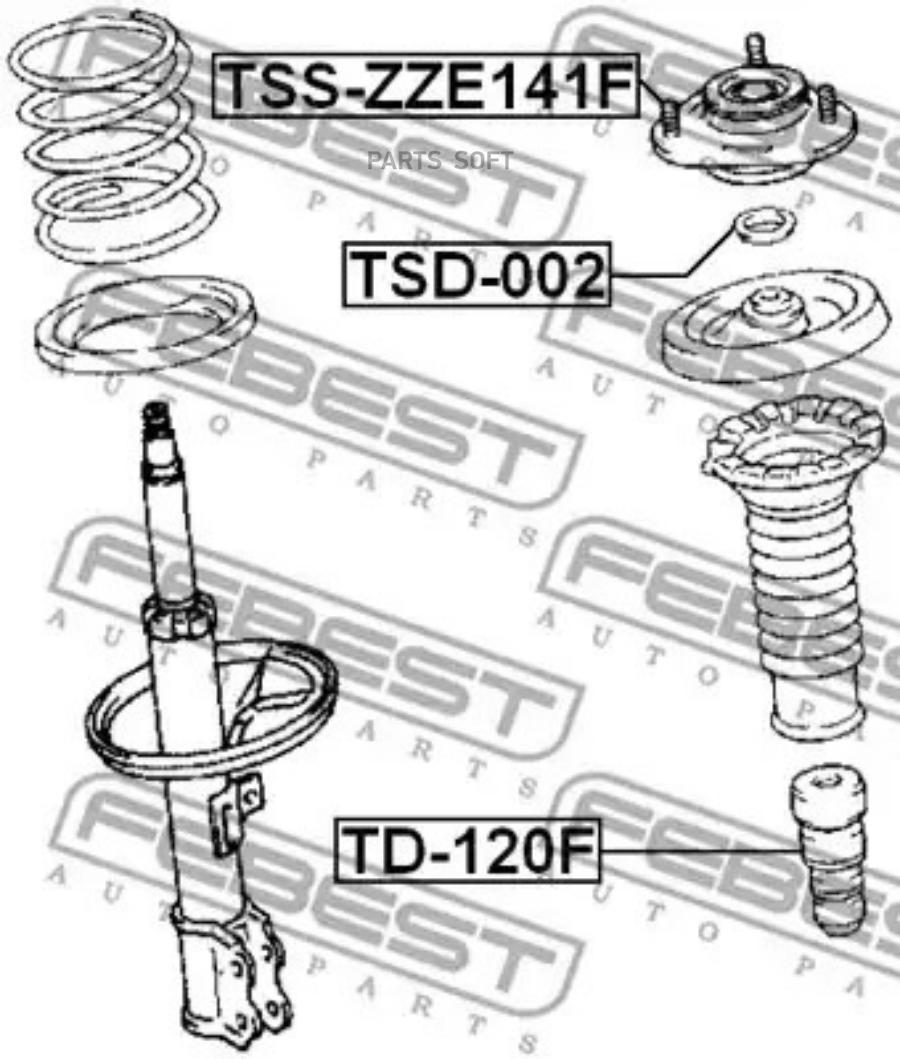 Опора передн амортизатора L/R FEBEST TSSZZE141F