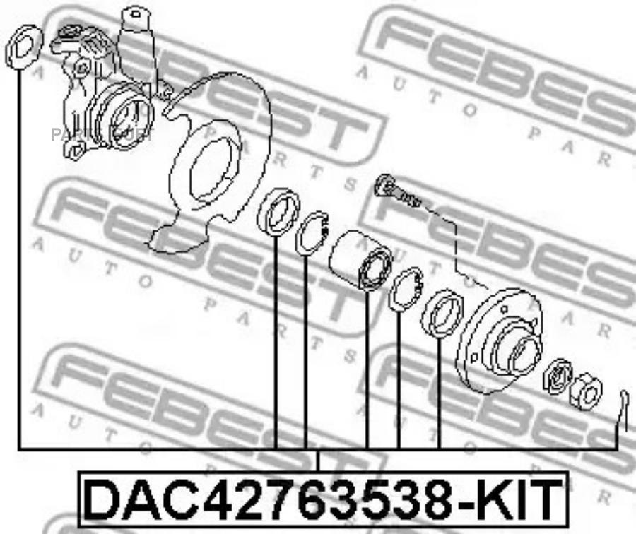 Комплект подшипников колеса FEBEST DAC42763538KIT