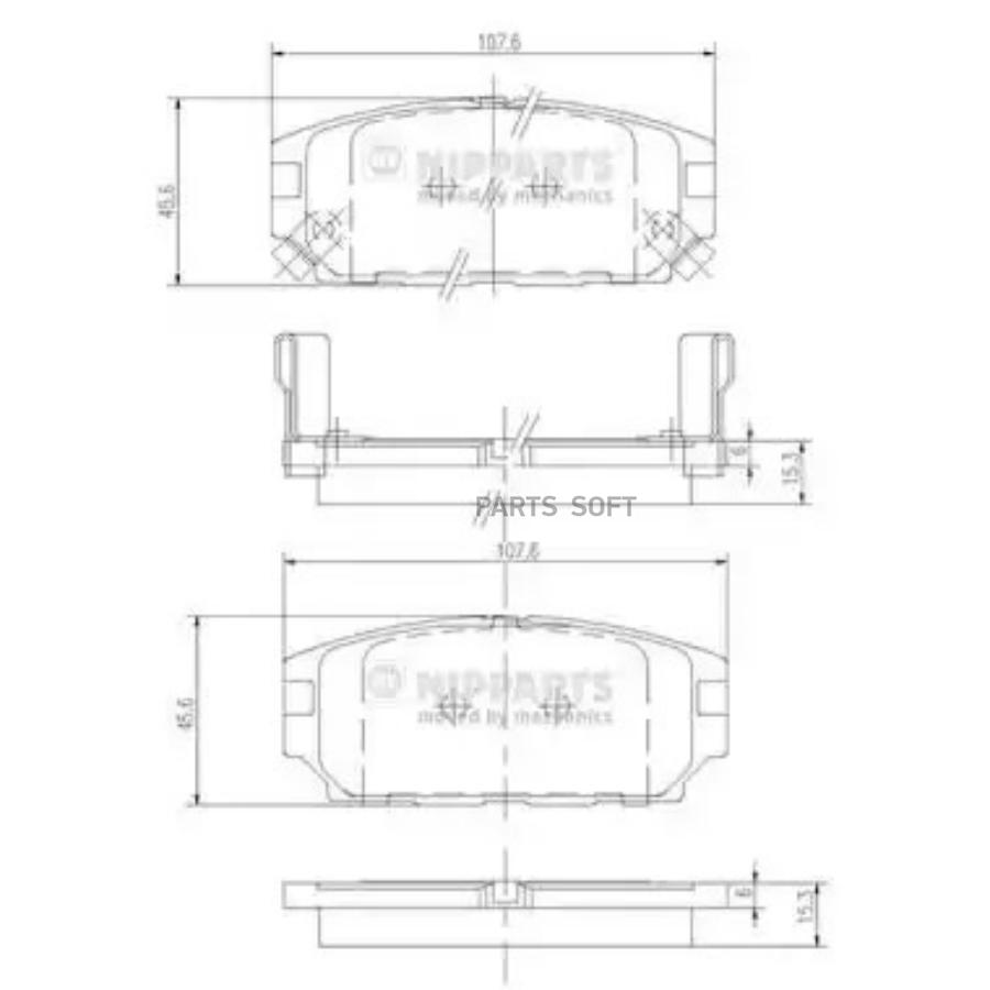 Комплект тормозных колодок дисковый тормоз NIPPARTS J3615007