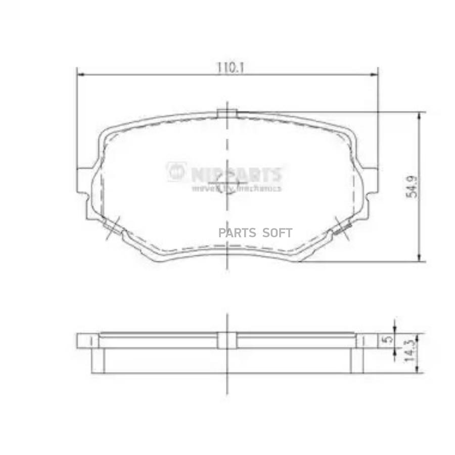 Комплект тормозных колодок дисковый тормоз NIPPARTS J3608017