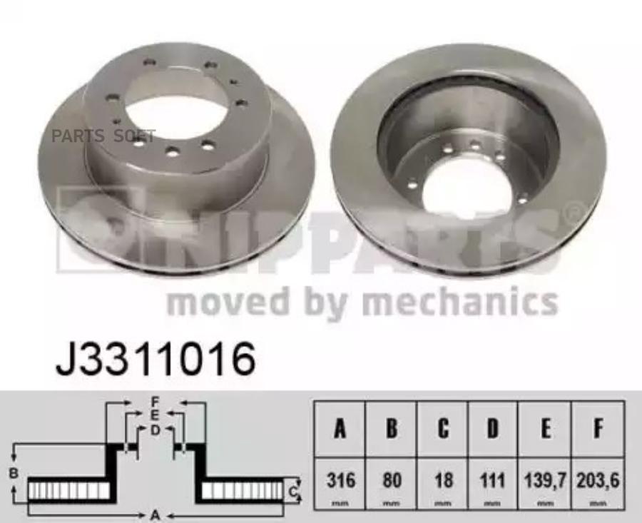 Диск тормозной NIPPARTS J3311016