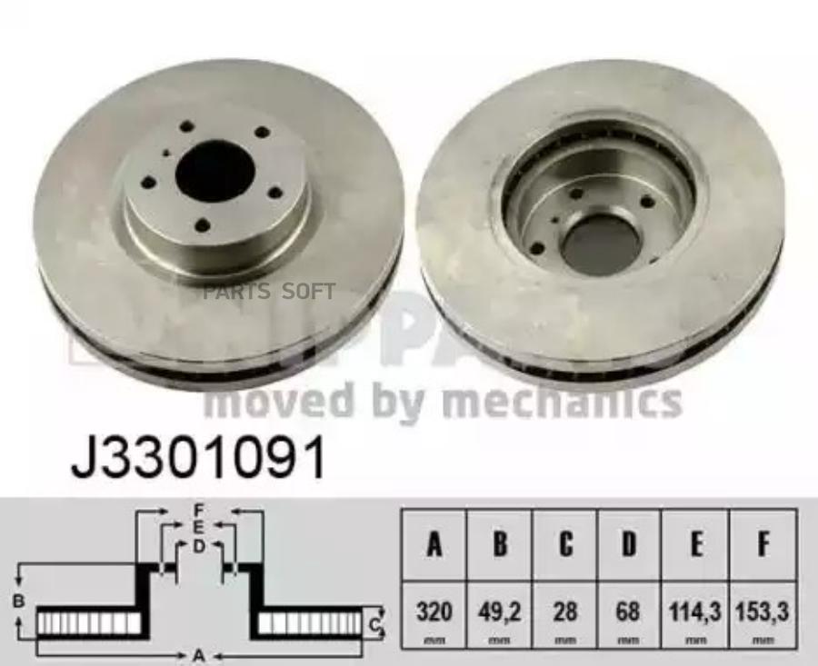 Тормозной диск NIPPARTS J3301091