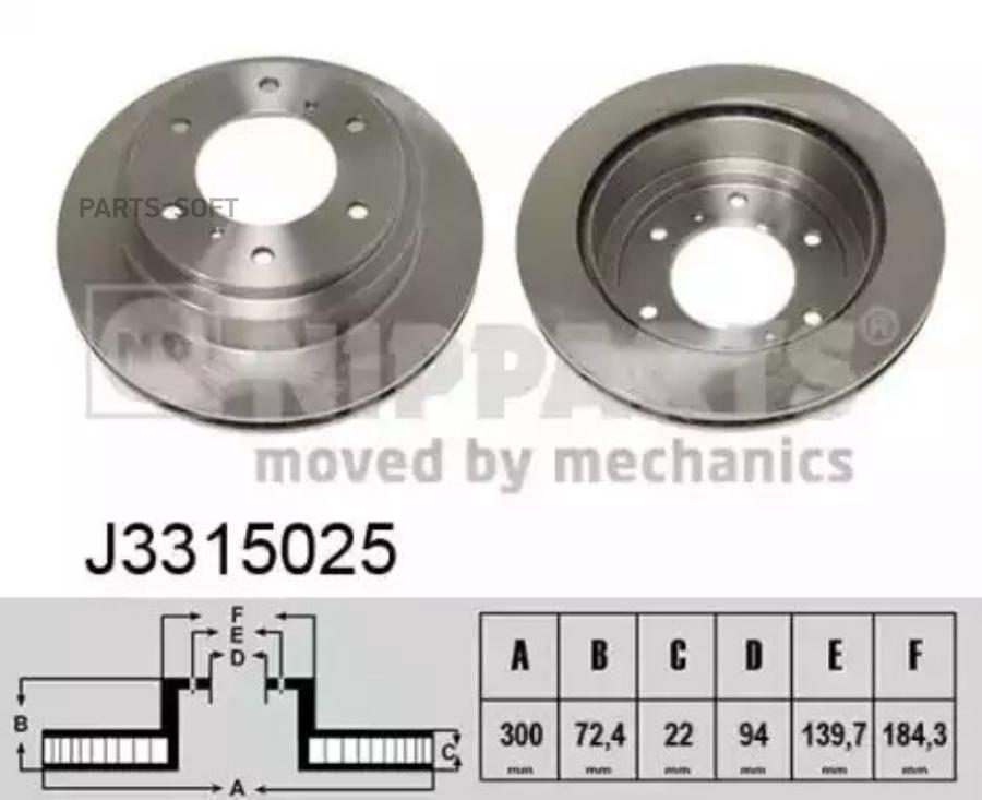 Диск Тормозной Nipparts арт J3315025 NIPPARTS J3315025