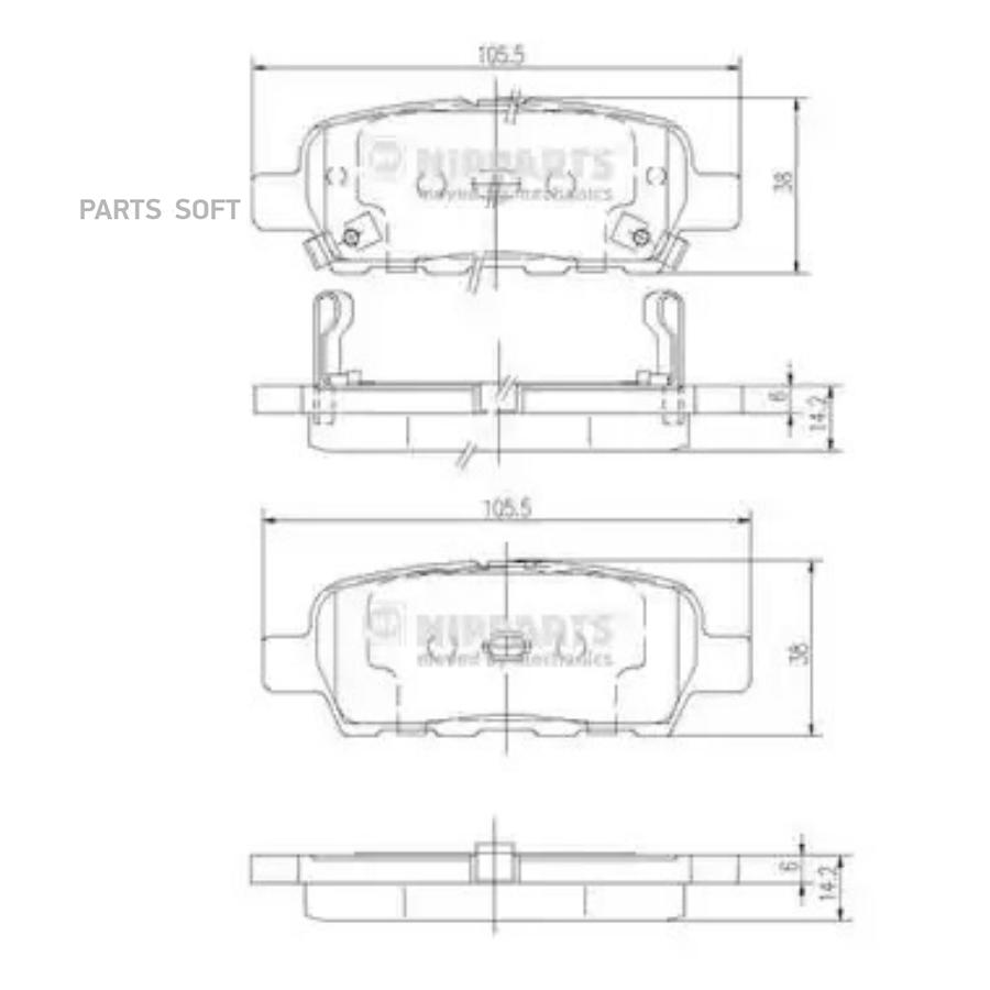 Колодки тормзад NIPPARTS J3611044