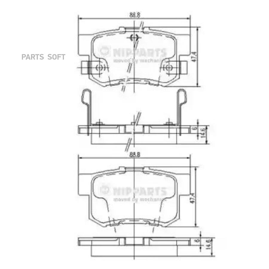 Колодки тормозные дисковые | зад | NIPPARTS J3614008