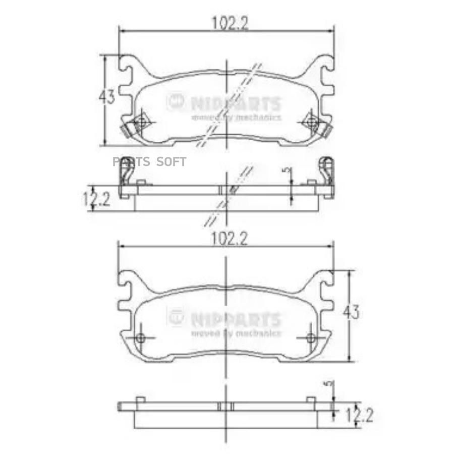 Комплект тормозных колодок дисковый тормоз NIPPARTS J3613012