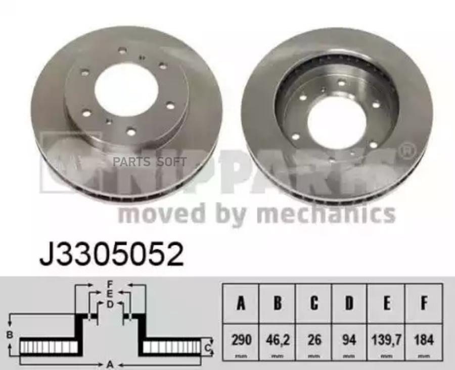 Диск Тормозной Nipparts арт J3305052 NIPPARTS J3305052