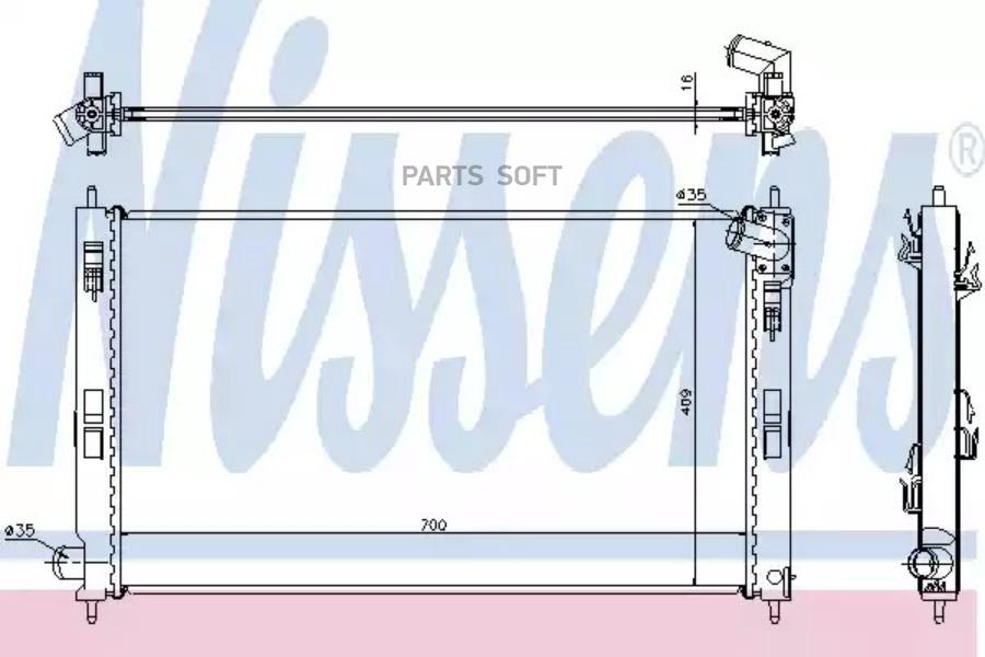 Радиатор MITSUBISHI LANCER 20 D 07- NISSENS 628952