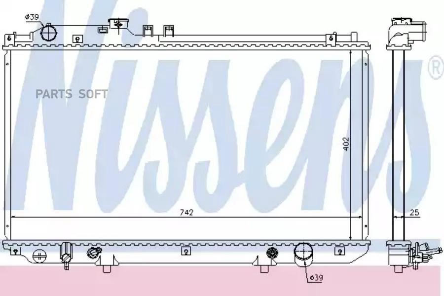 Радиатор охлаждения двс NISSENS 64658