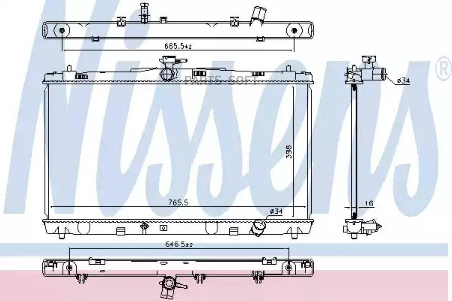 Радиатор охлаждение двигателя NISSENS 646869