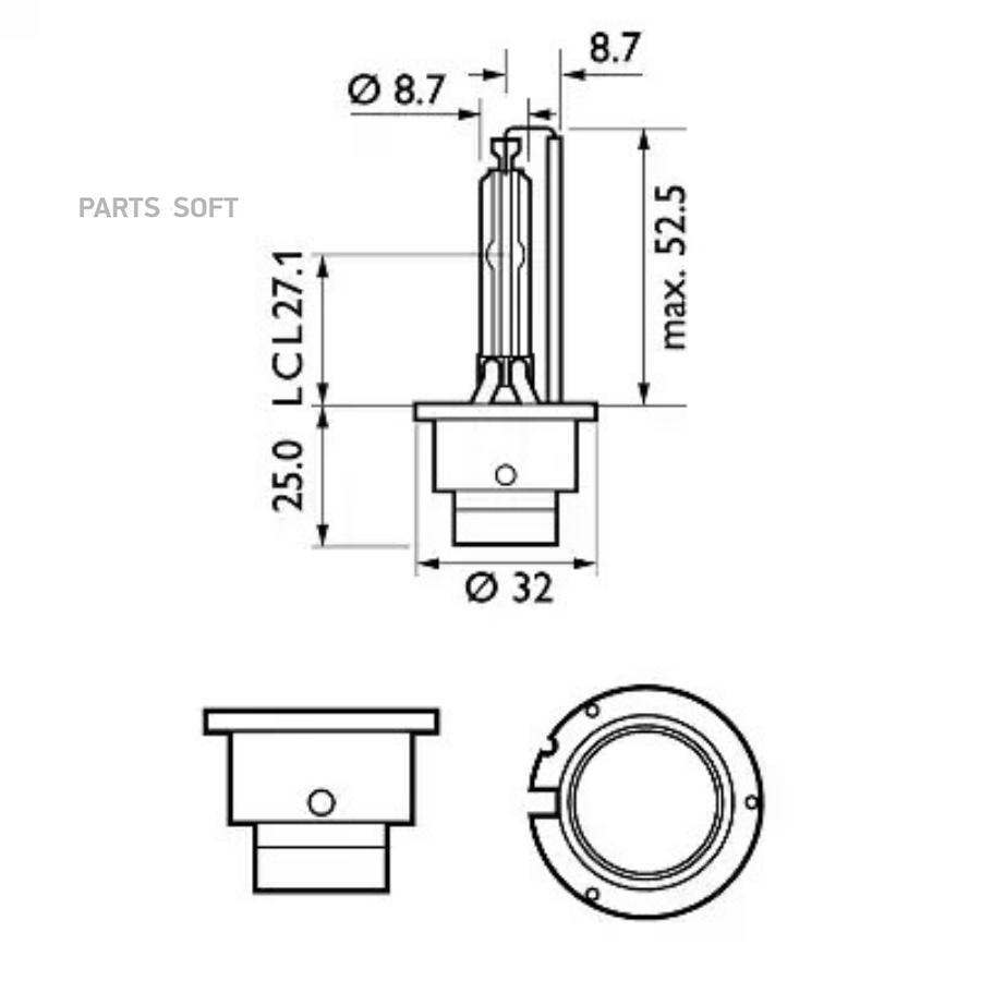 Лампа D2S 85V(35W) Xenon Vision в пласт коробке PHILIPS 85122VIS1