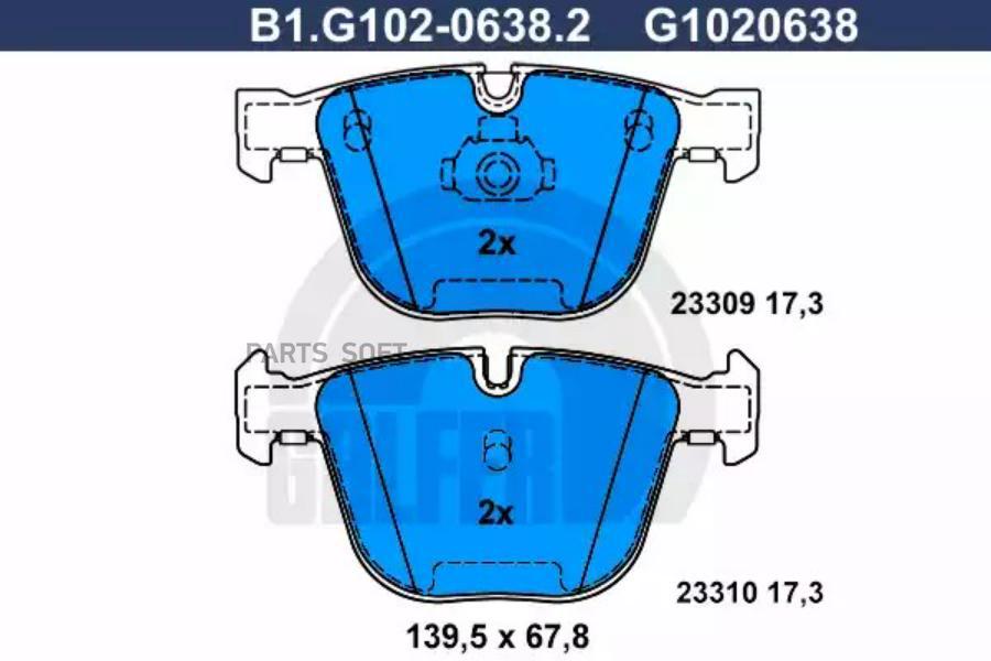 КОЛОДКИ ТОРМЗАД GALFER B1G10206382