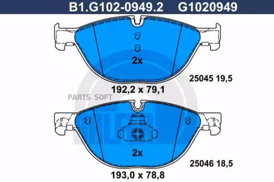 Колодки тормпер GALFER B1G10209492