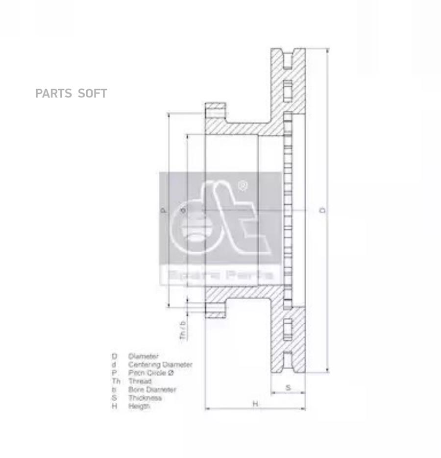 Тормозной диск DT SPARE PARTS 462216