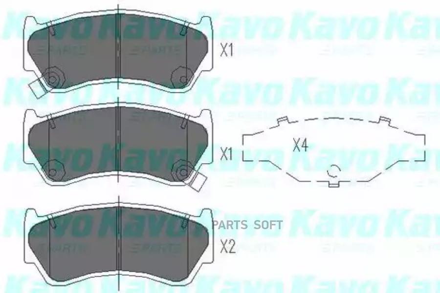 Комплект тормозных колодок дисковый тормоз KAVO PARTS KBP6508