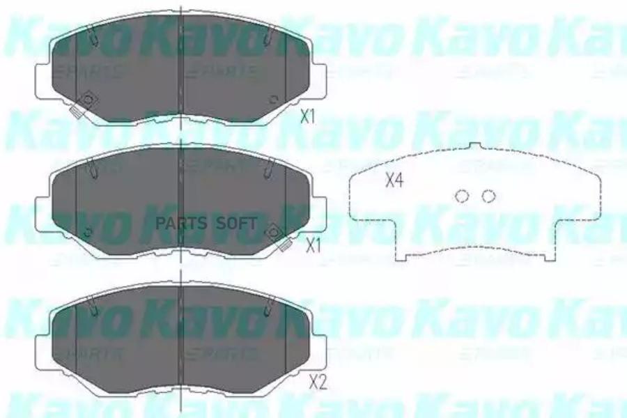 Комплект тормозных колодок дисковый тормоз KAVO PARTS KBP2034