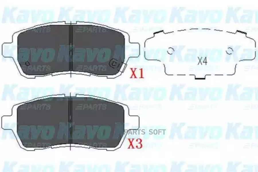 Комплект тормозных колодок дисковый тормоз KAVO PARTS KBP1514