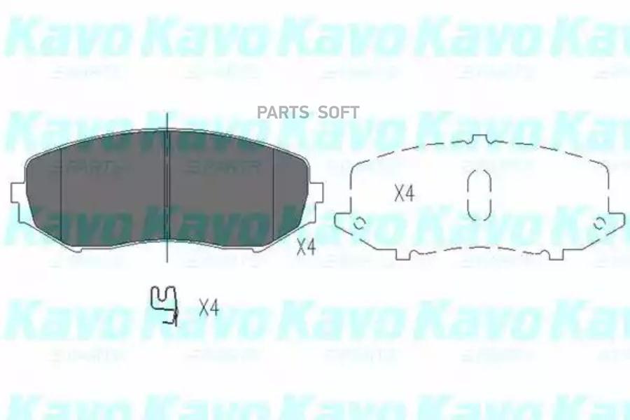 Комплект тормозных колодок дисковый тормоз KAVO PARTS KBP8512