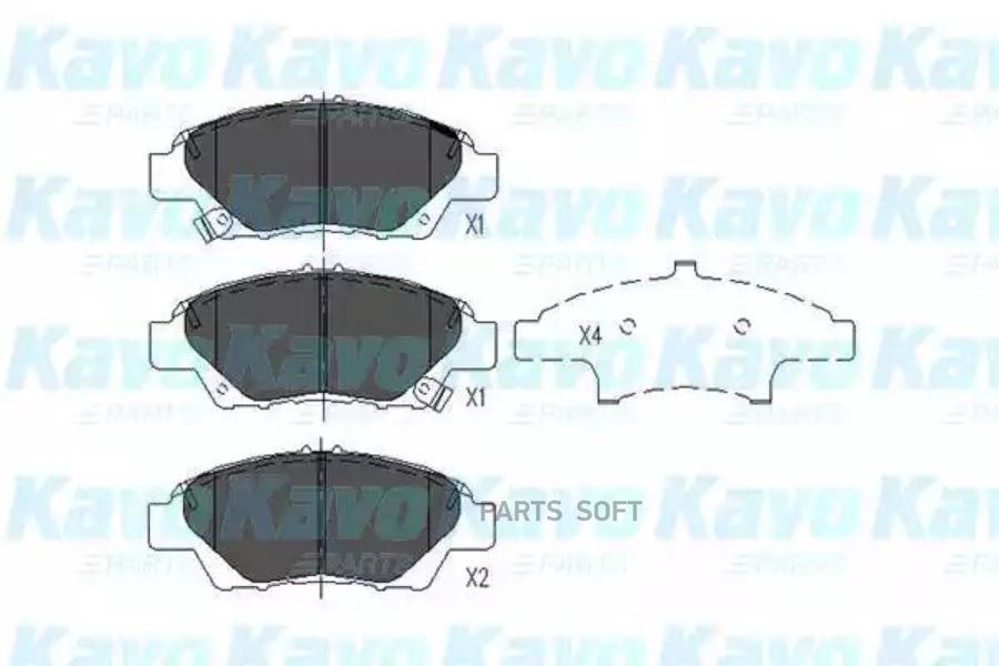 Комплект тормозных колодок дисковый тормоз KAVO PARTS KBP2045