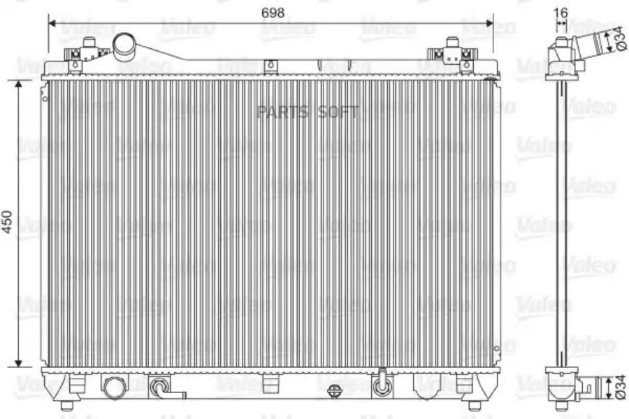 Radiator engine cooling VALEO 701592