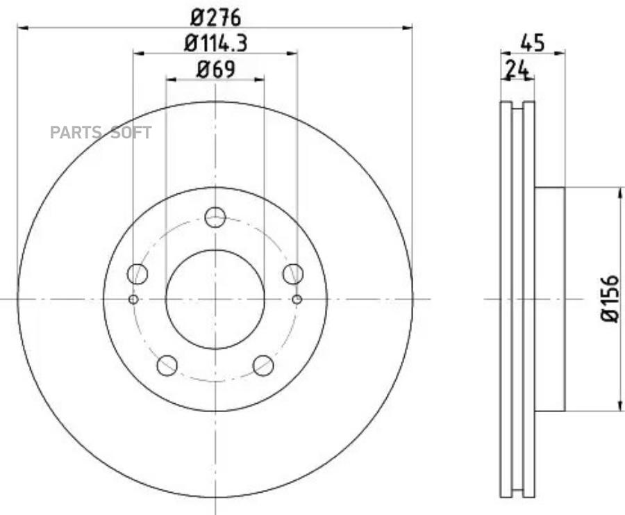 Диск тормозной передний стандартный MITSUBISHI TEXTAR 92110700 TEXTAR 92110700