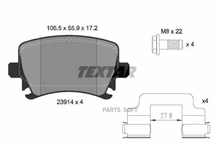 Комплект дисковых тормозных колодок TEXTAR 2391402