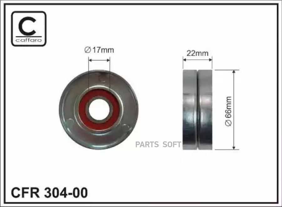 Tensioner Pulley v-ribbed belt CAFFARO 30400