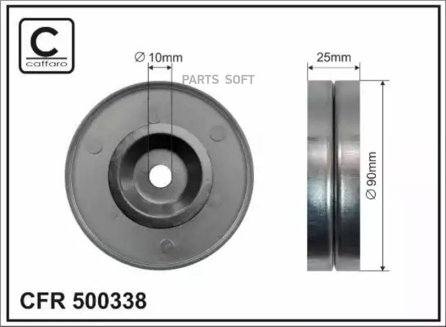 Tensioner Pulley v-ribbed belt CAFFARO 500338