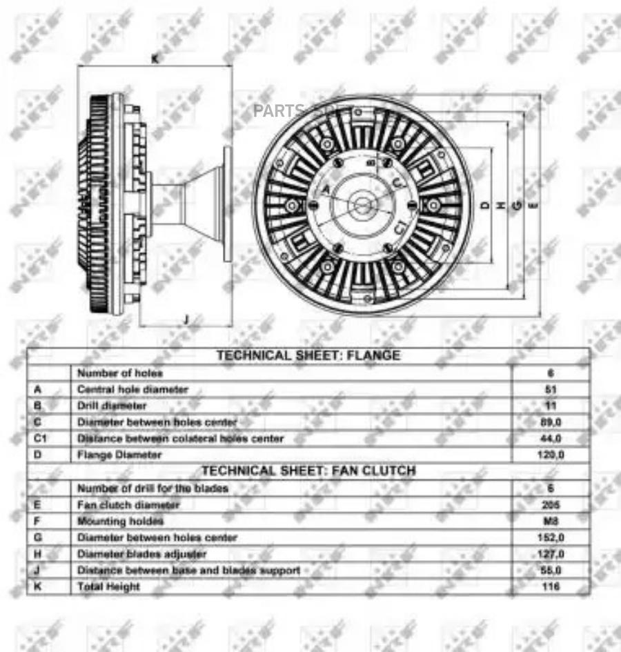 ВИСКОМУФТА ВЕНТИЛЯТОРА РАДИАТОРА NRF 49064