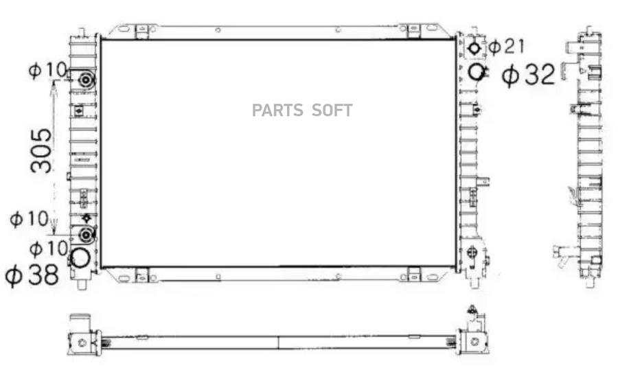 Радиатор двигателя (Al) MAZDA Tribute 30 01- NRF 53377