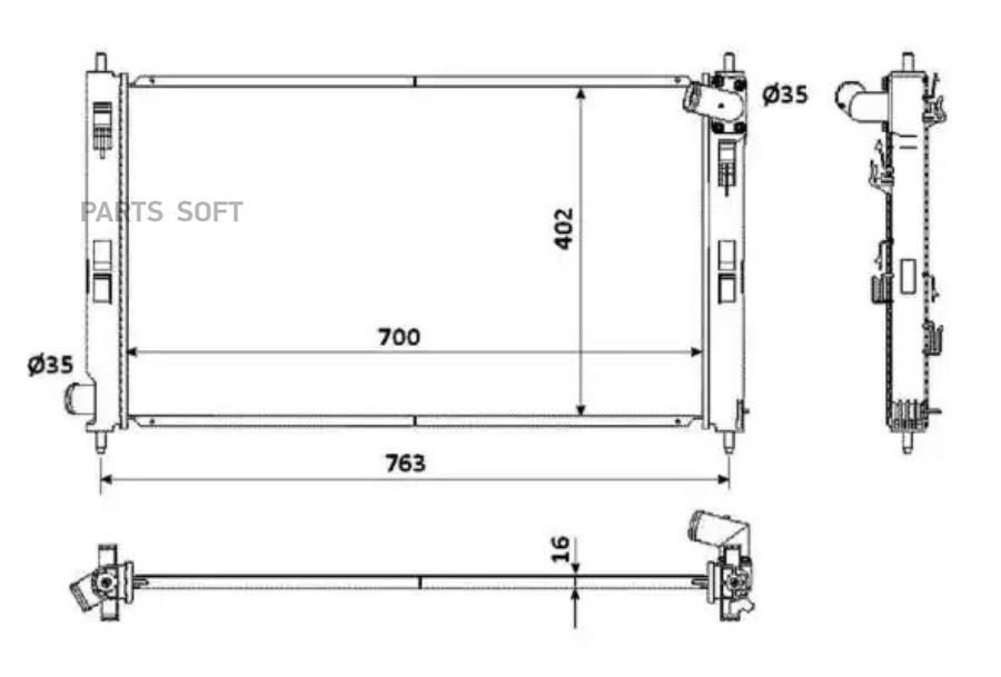 Радиатор Двигателя (Al) Mitsubishi Asx 16 10- 53906 NRF арт 53906 NRF 53906