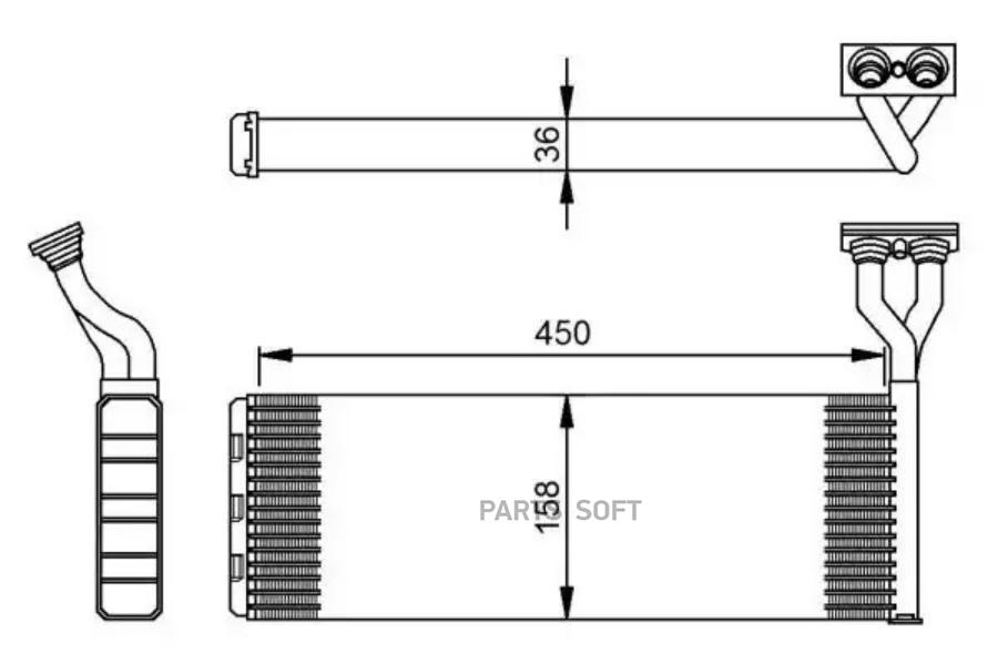 радиатор отопителя 45015836 NRF 54285