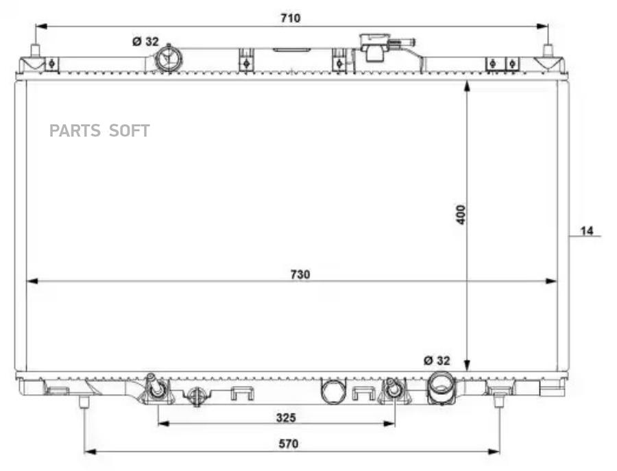 Радиатор Двигателя (Al) Honda Cr-V 20 02- 53574 NRF арт 53574 NRF 53574