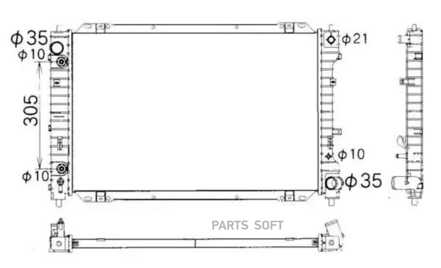 Радиатор двигателя (Al) MAZDA Tribute 20 01- NRF 53378