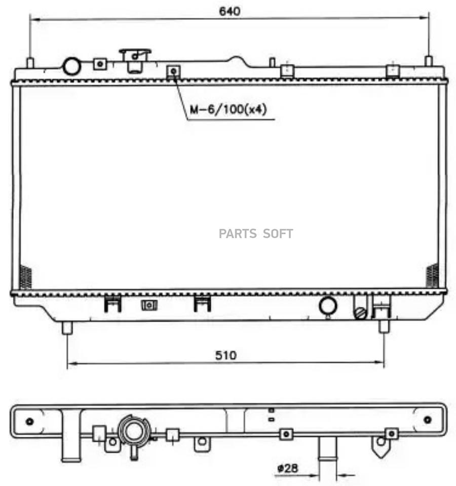 Радиатор двигателя (Al) MAZDA 323 15 98- NRF 509511