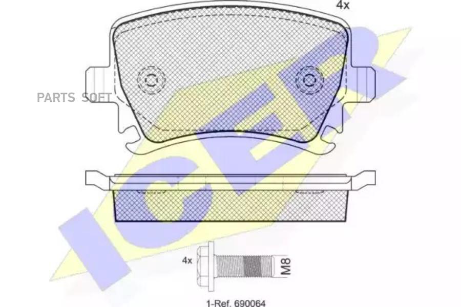 Колодки тормозные ICER 181600703