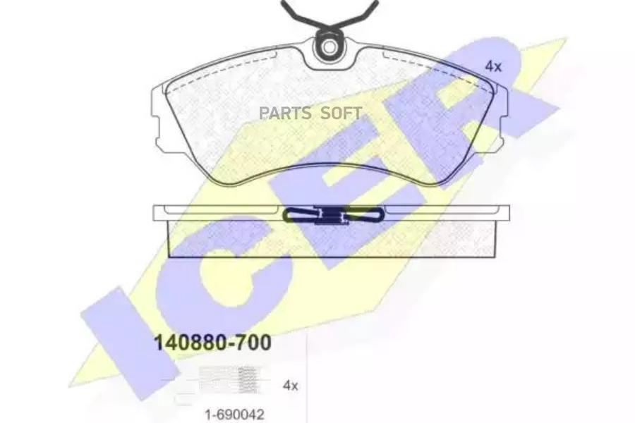 КОЛОДКИ ТОРМОЗНЫЕ ICER 140880700