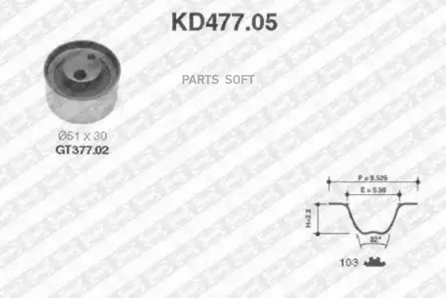 Комплект ремня ГРМ NTN-SNR KD47705