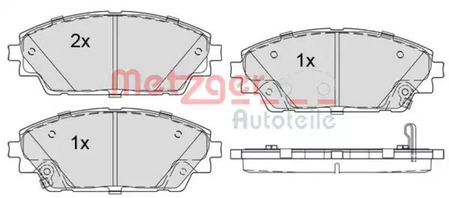 Brake Pad Set disc brake METZGER 1170800