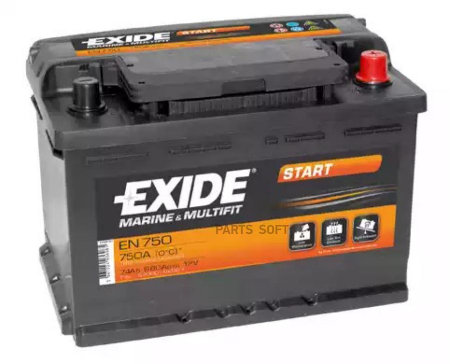 Стартерная аккумуляторная батарея EXIDE EN750