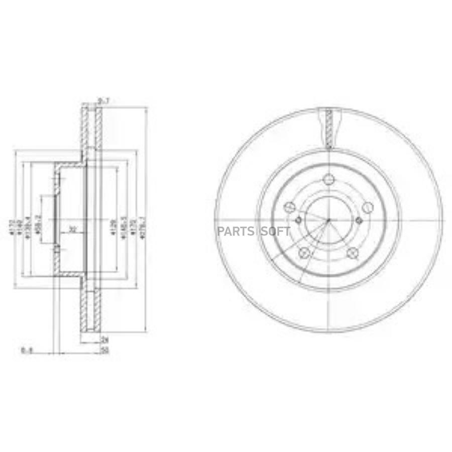 Тормозной диск DELPHI BG2827C