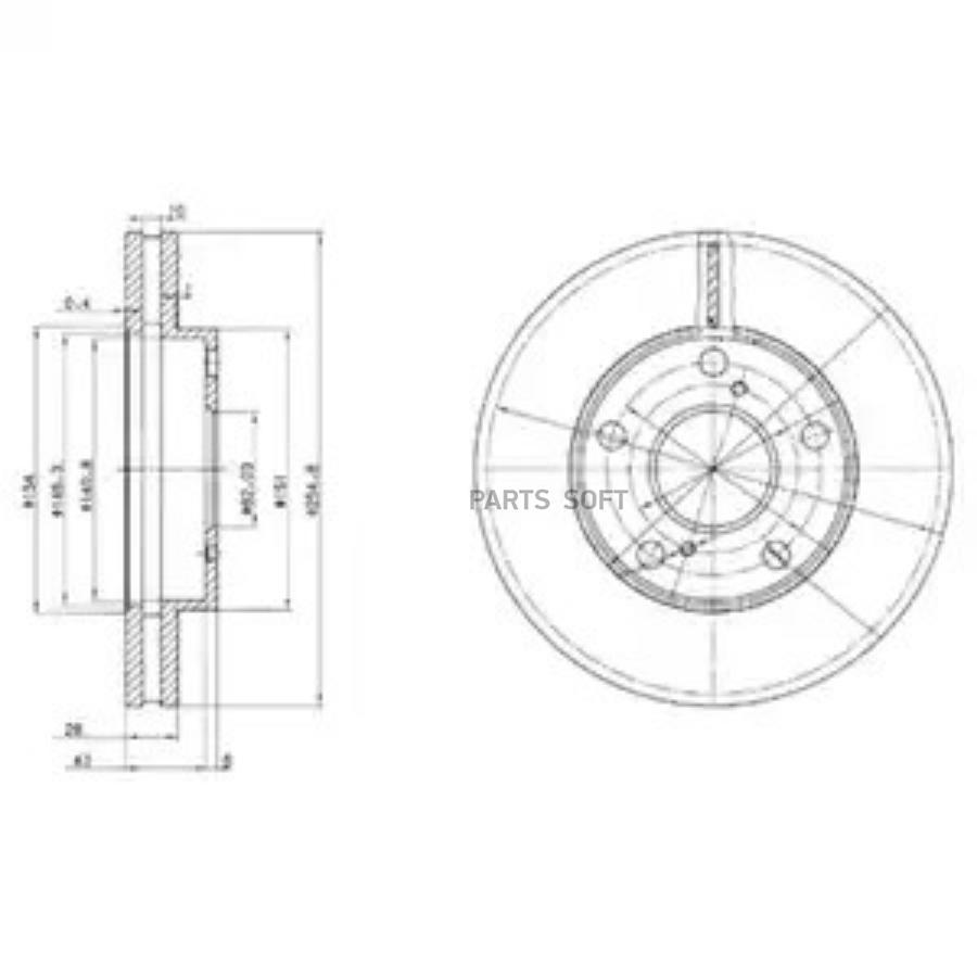 Bg3177_ диск Тормозной Передний Toyota Camry 22 91  Delphi арт BG3177 DELPHI BG3177