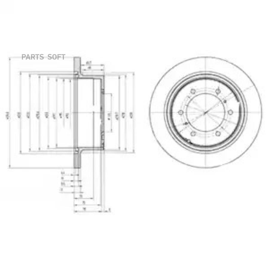 Bg3105_ диск Тормозной Задний Mitsubishi Pajero 24-35 91  Delphi а DELPHI BG3105