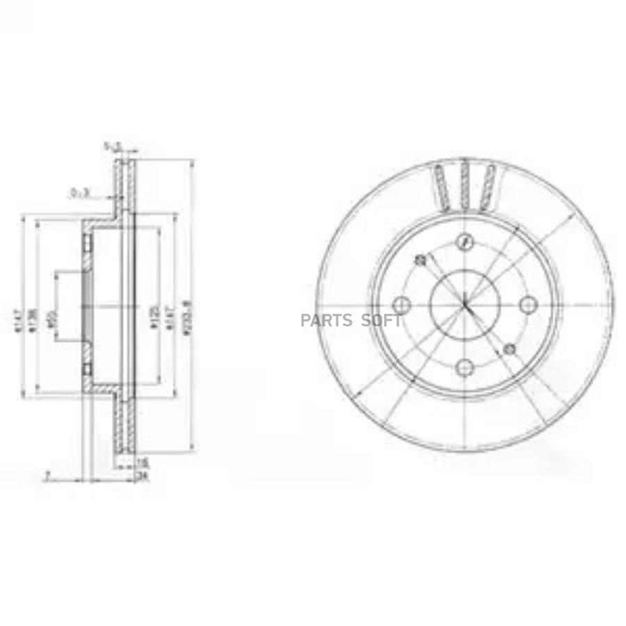 Тормозной диск DELPHI BG3555