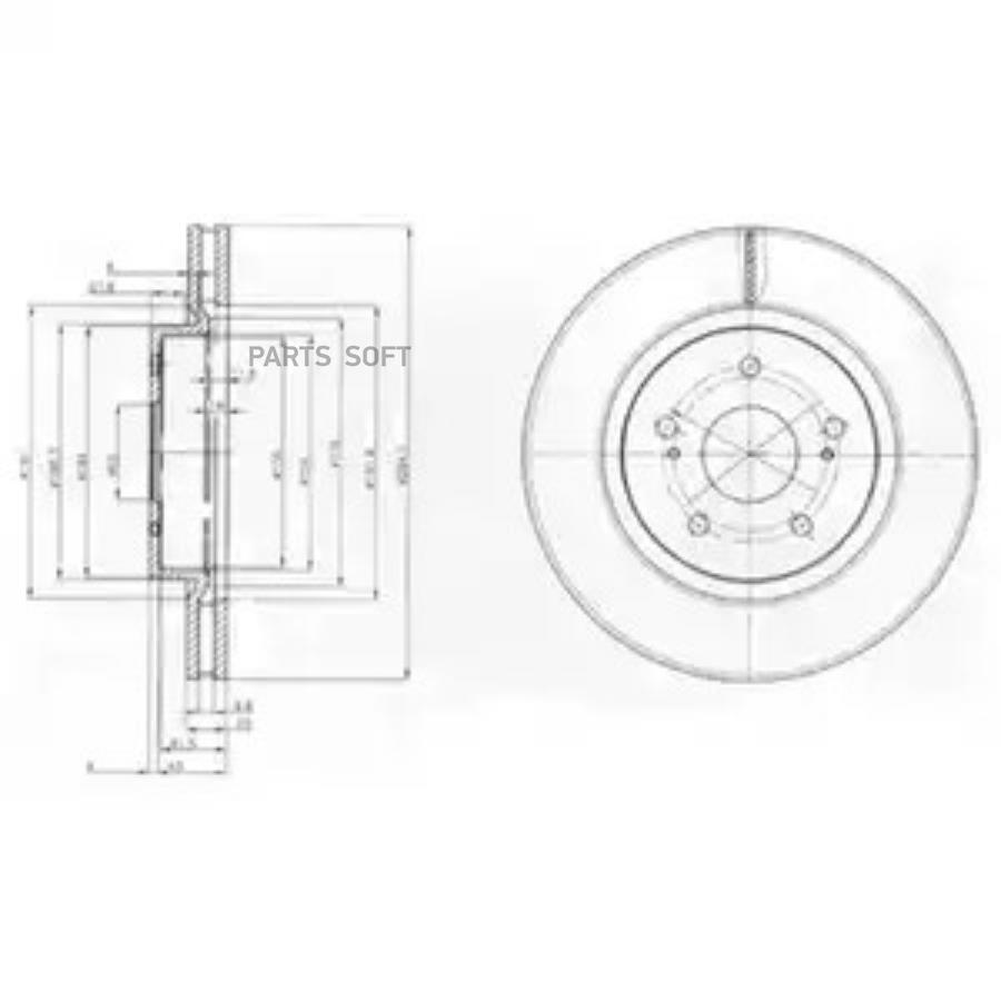 Диск торм пер вент[295x25] 5 отв DELPHI BG4131