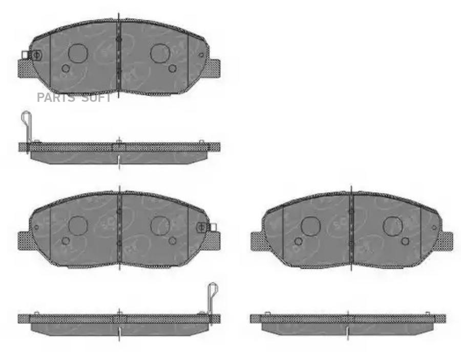 КОЛОДКИ ТОРМОЗНЫЕ ДИСКОВЫЕ ПЕРЕДНИЕ ХЕНДЭ САНТА Ф SCT GERMANY SP448PR