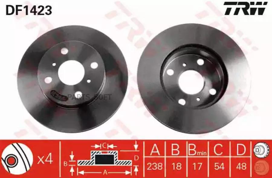 Тормозной диск TRW DF1423