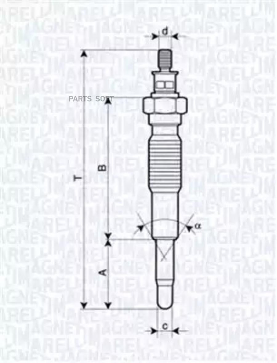 Свеча накаливания MAGNETI MARELLI 062900077304