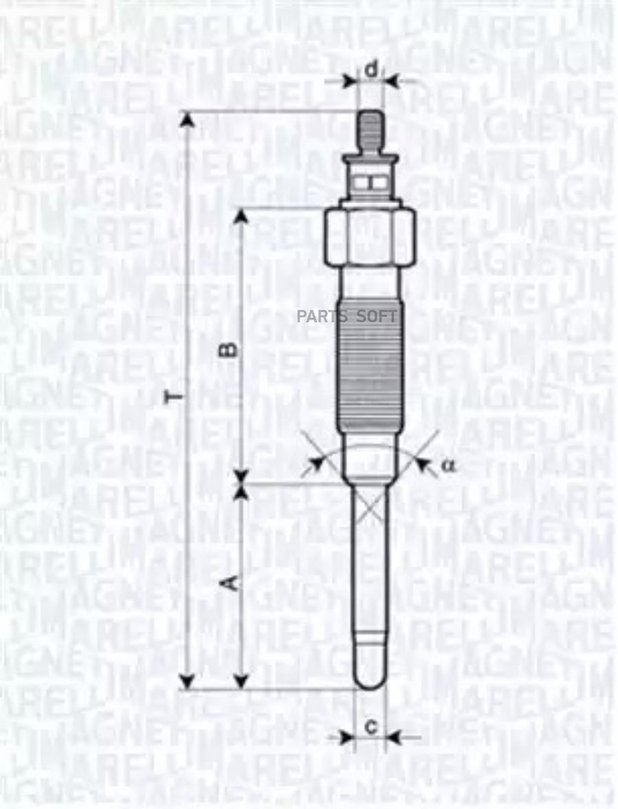 Свеча накаливания MAGNETI MARELLI 062900065304