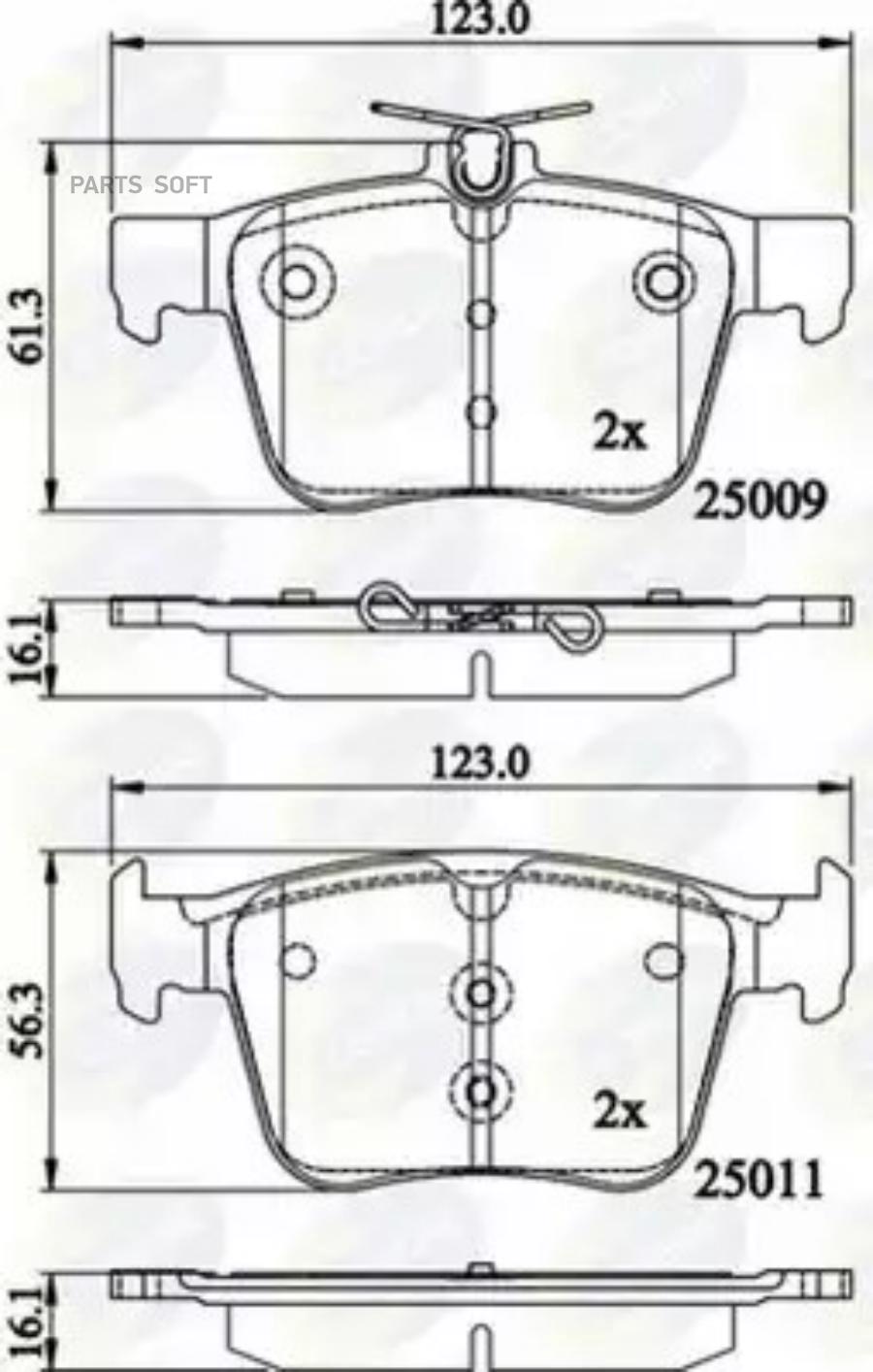 КОЛОДКИ AUDI A3 (2012-) VW GOLF (2012-) COMLINE CBP02157